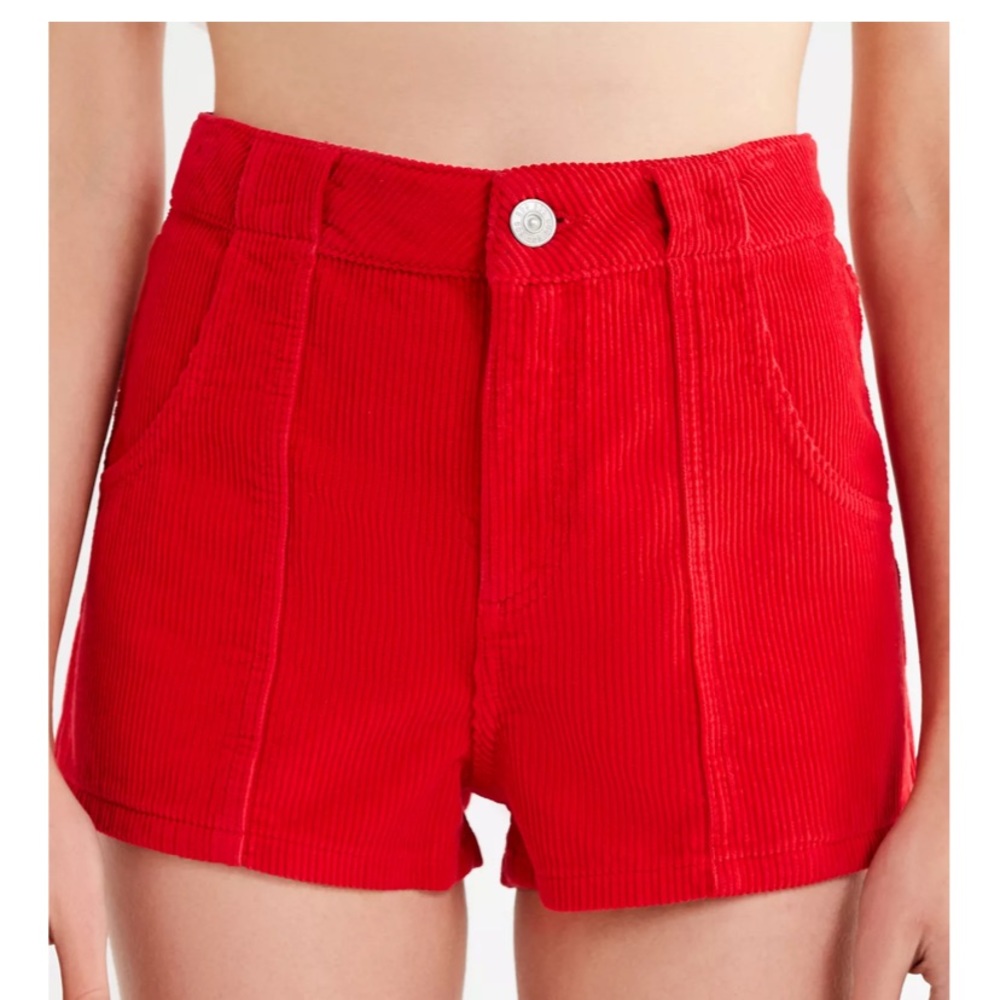 BDG red corduroy shorts